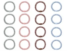 Name It hårelastikker aqua grå/cameo pink/lilla dove/serenity glitter (16-pak)